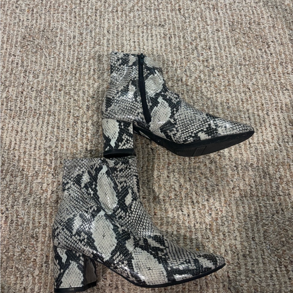 Snakeskin Ankle Boots Size 10